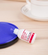 得力9873快干原子印油10ml藍(lán)*40