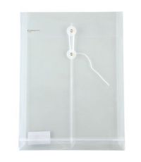 齊心F118繩扣透明文件袋A4白*60