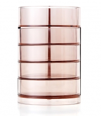 得力906茶色透明四層多功能筆筒