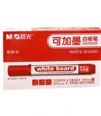 晨光可加墨白板筆單頭AWM26301紅*10