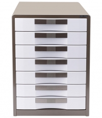 得力9703七層金屬外殼文件柜(閃銀棕)