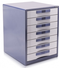 得力9703七層金屬外殼文件柜(閃銀藍)