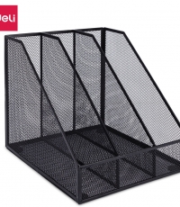 得力78985三聯金屬網狀文件框(黑)