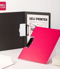 得力5011橫式折頁板夾(紅)