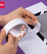 得力30403棉紙雙面膠帶24mm*10y*80um*12卷/袋