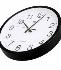 得力9006掛鐘(黑)37CM（14.5寸）