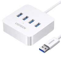 綠聯(lián)USB3.0分一拖四集線器延長線1.5米白 30221